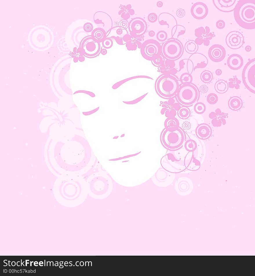 Illustration of a young woman's face