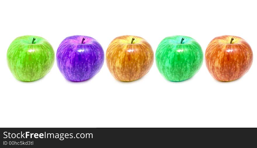 Set of coloroful apples