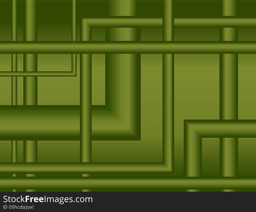 Contemporary style background illustration  with metallic pipes