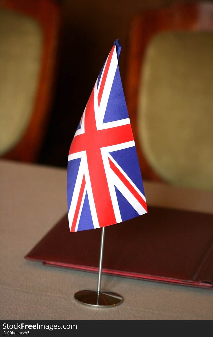 United Kingdom Flag on negotiating table