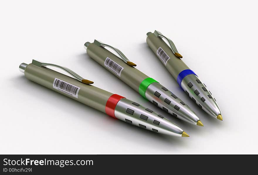 3d pens. RGB color. white background. 3d pens. RGB color. white background.