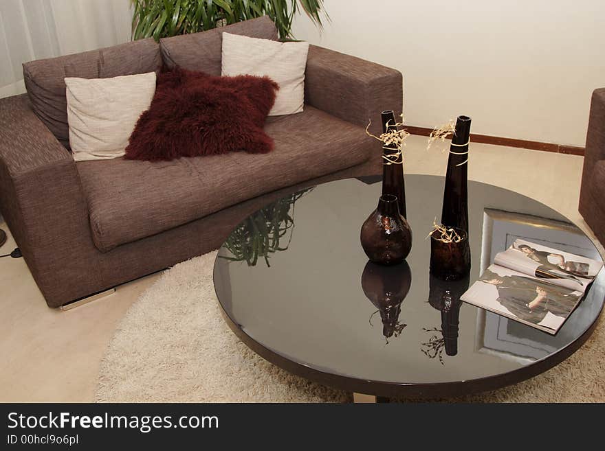 Comfortale sofa and tea table