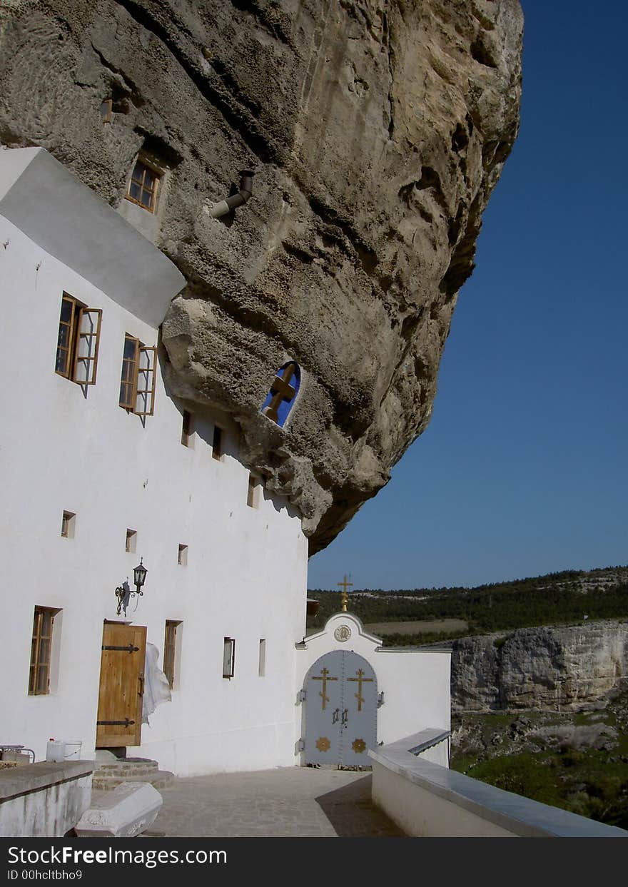 Bahchisaray ancient church in a rock.Сrimea. Bahchisaray ancient church in a rock.Сrimea.