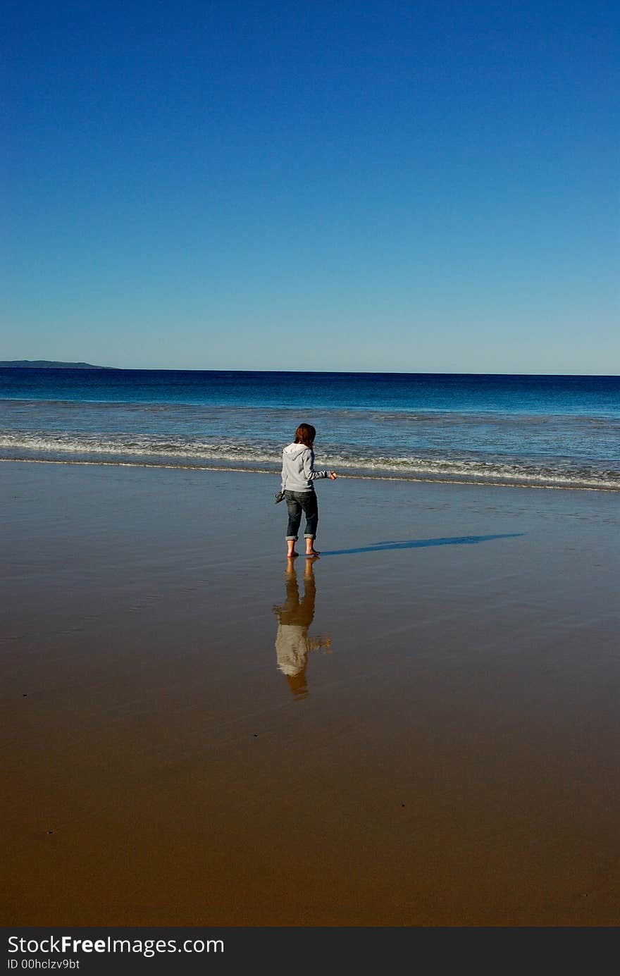 Girl On Beach