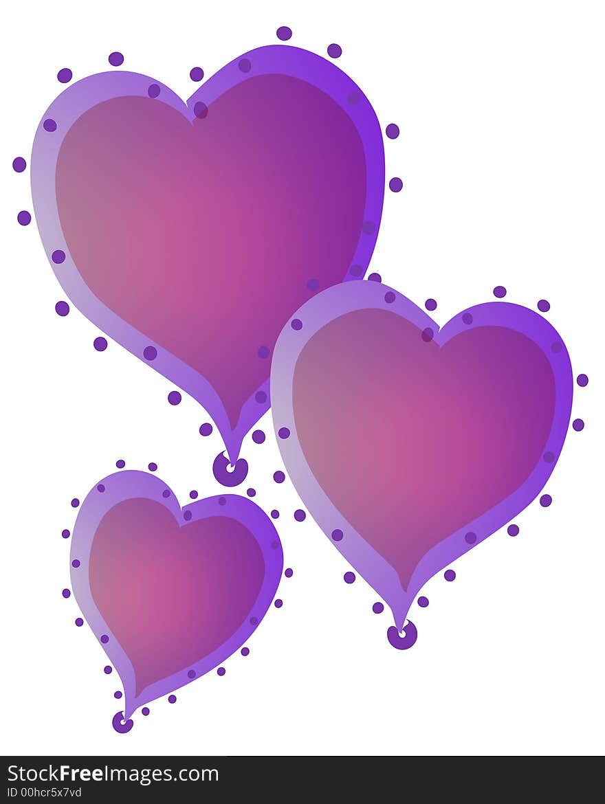 Isolated Hearts Clip Art 1