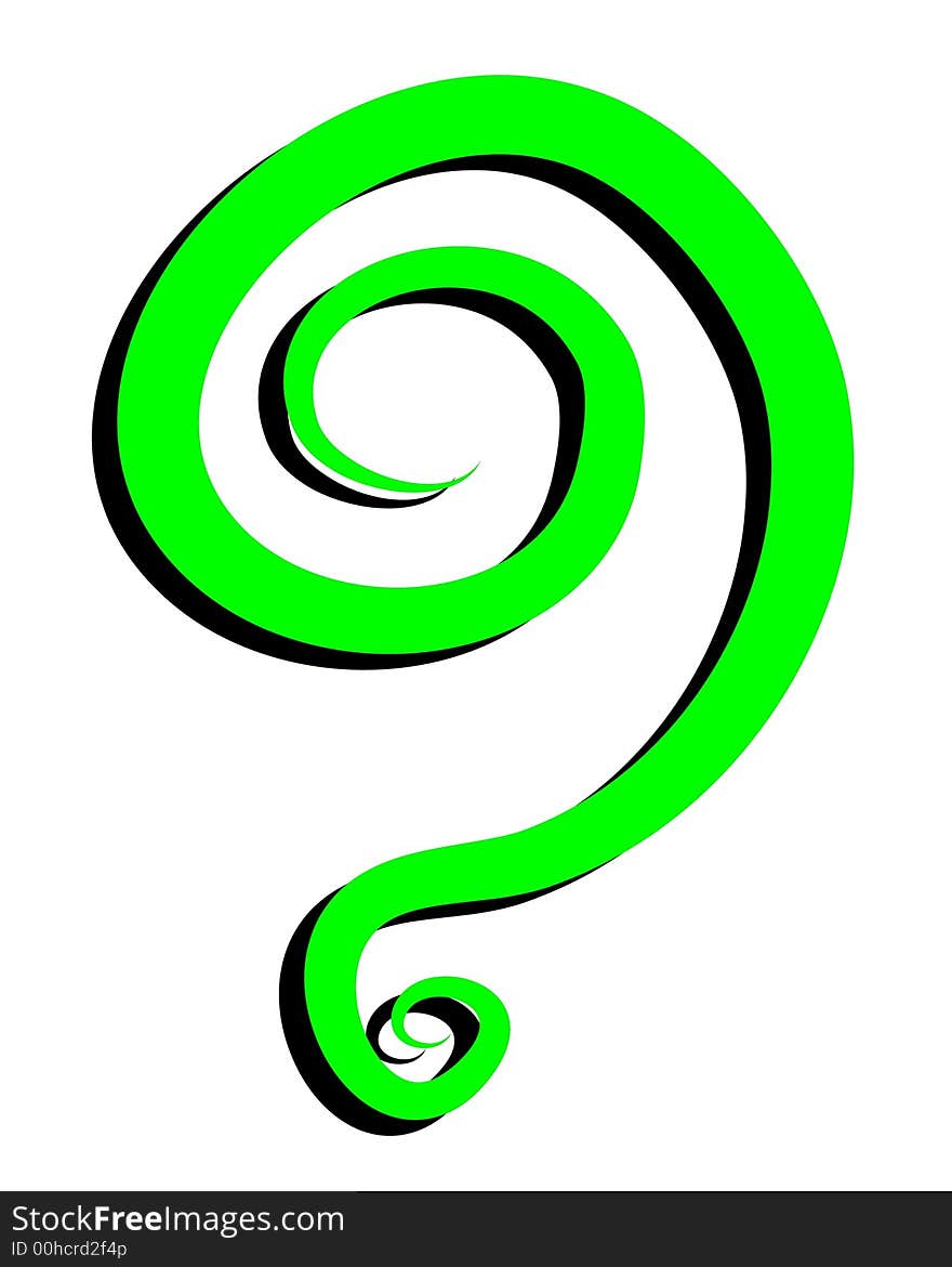 Green Swirling Isolated Spiral