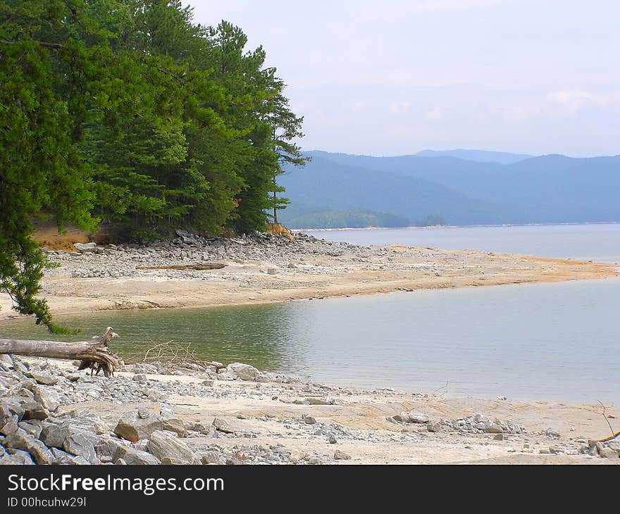 Exposed banks of lake jocassee