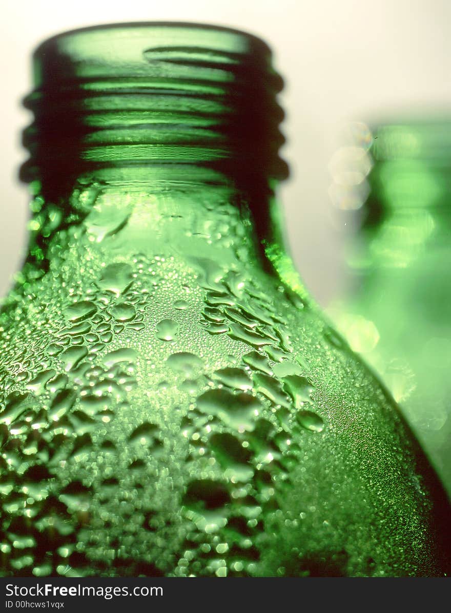 Bottle with mineral water on a white background