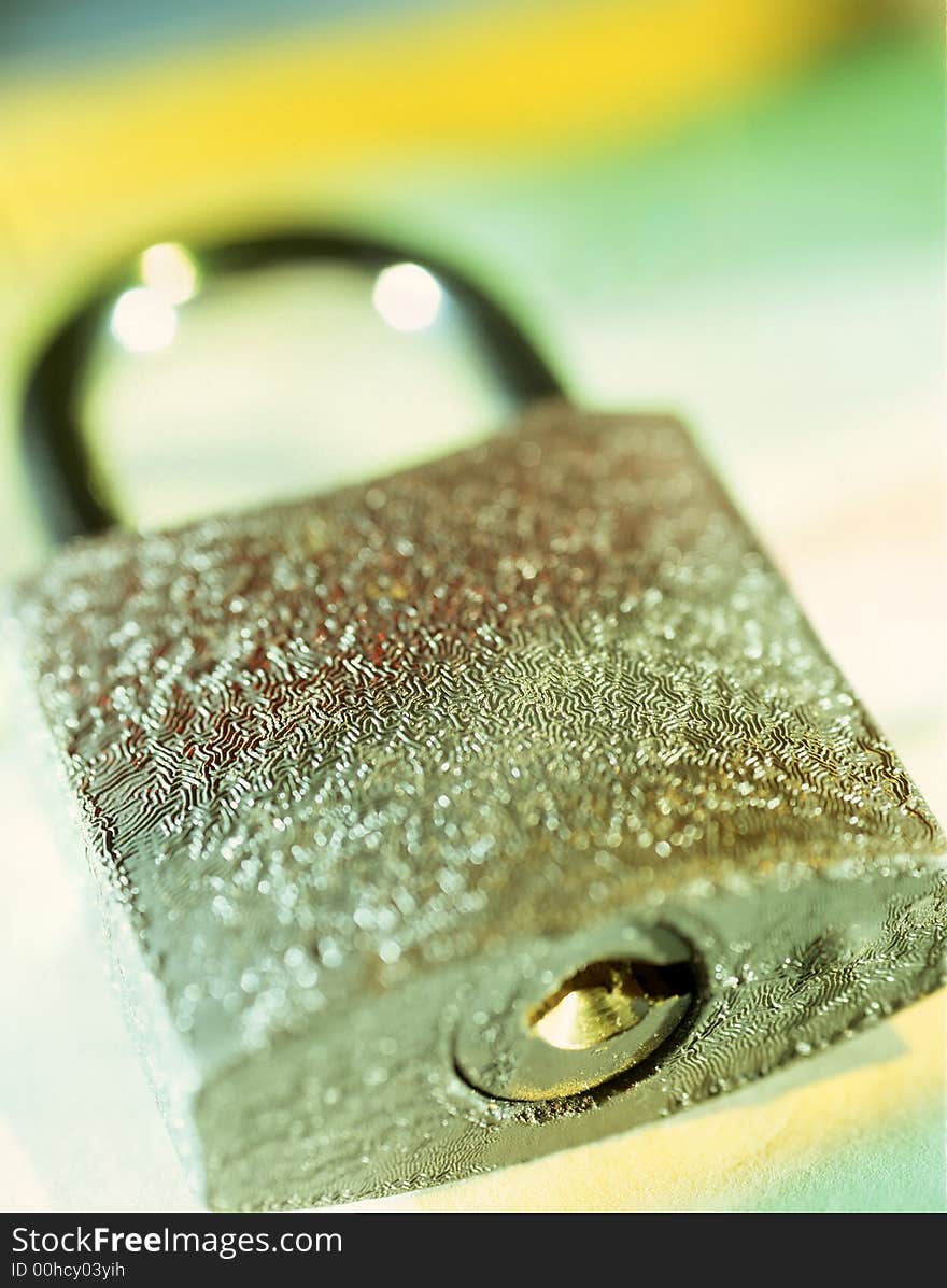 The door lock on a grey background