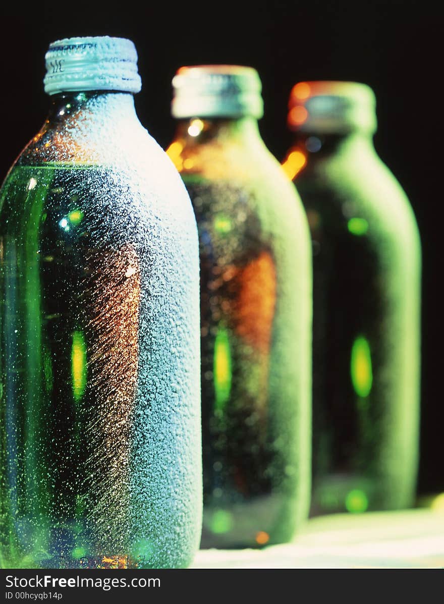 Mineral water on a black background