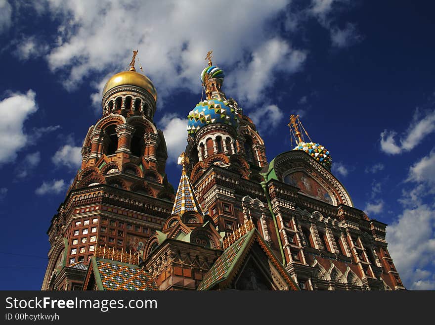 The Saviour on the Blood cathedral close up, St. Petersburg Russia