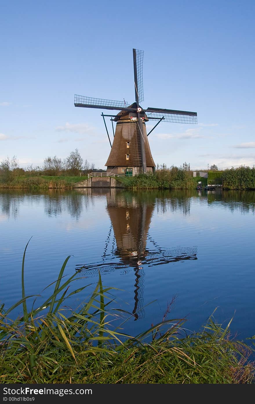 Windmill at Kinderdijk, the Netherlands. Windmill at Kinderdijk, the Netherlands