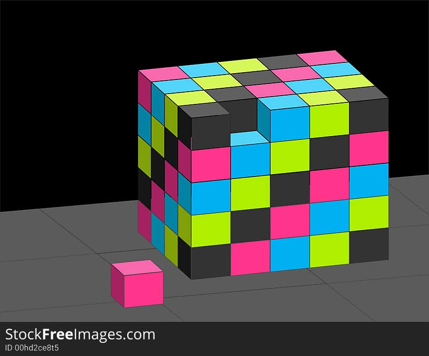 Illustration of colorful 3D cubes