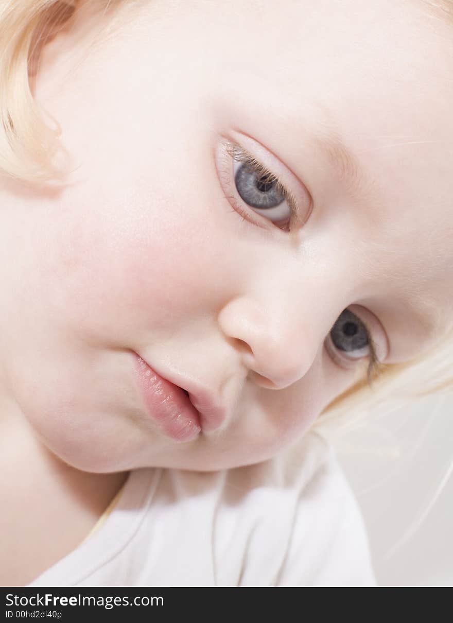 A cute young girl concentrating