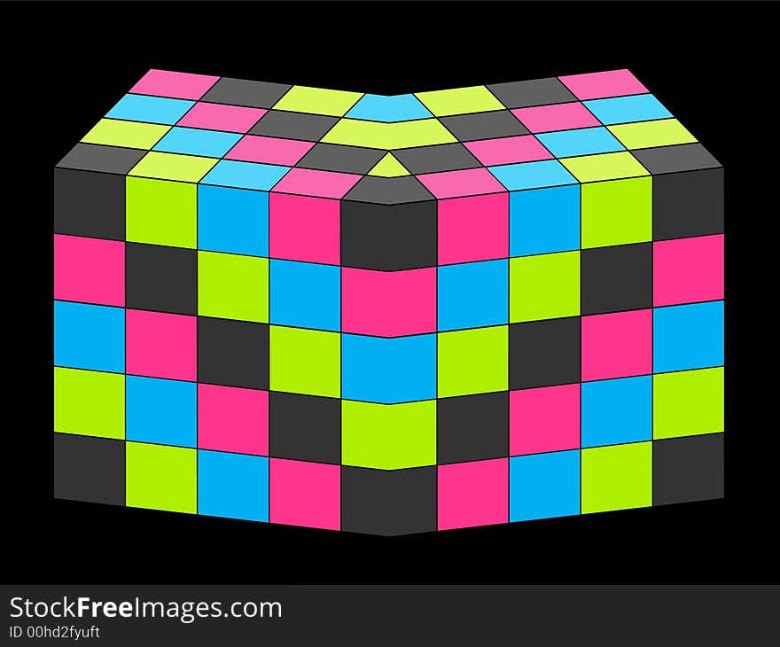 Illustration of colorful 3D cubes