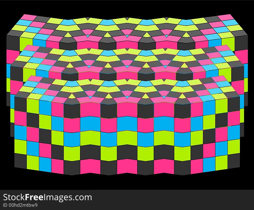 Illustration of colorful 3D cubes