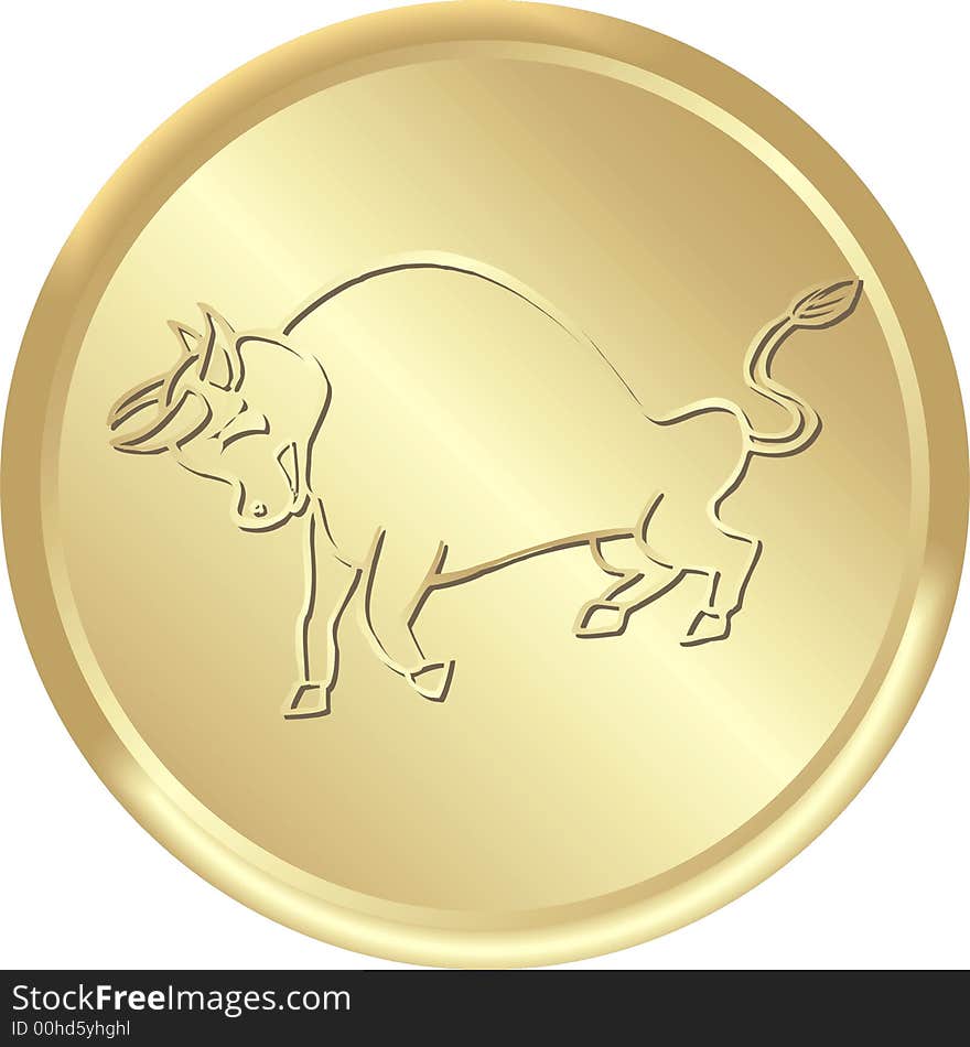 Golden medal: sign of taurus