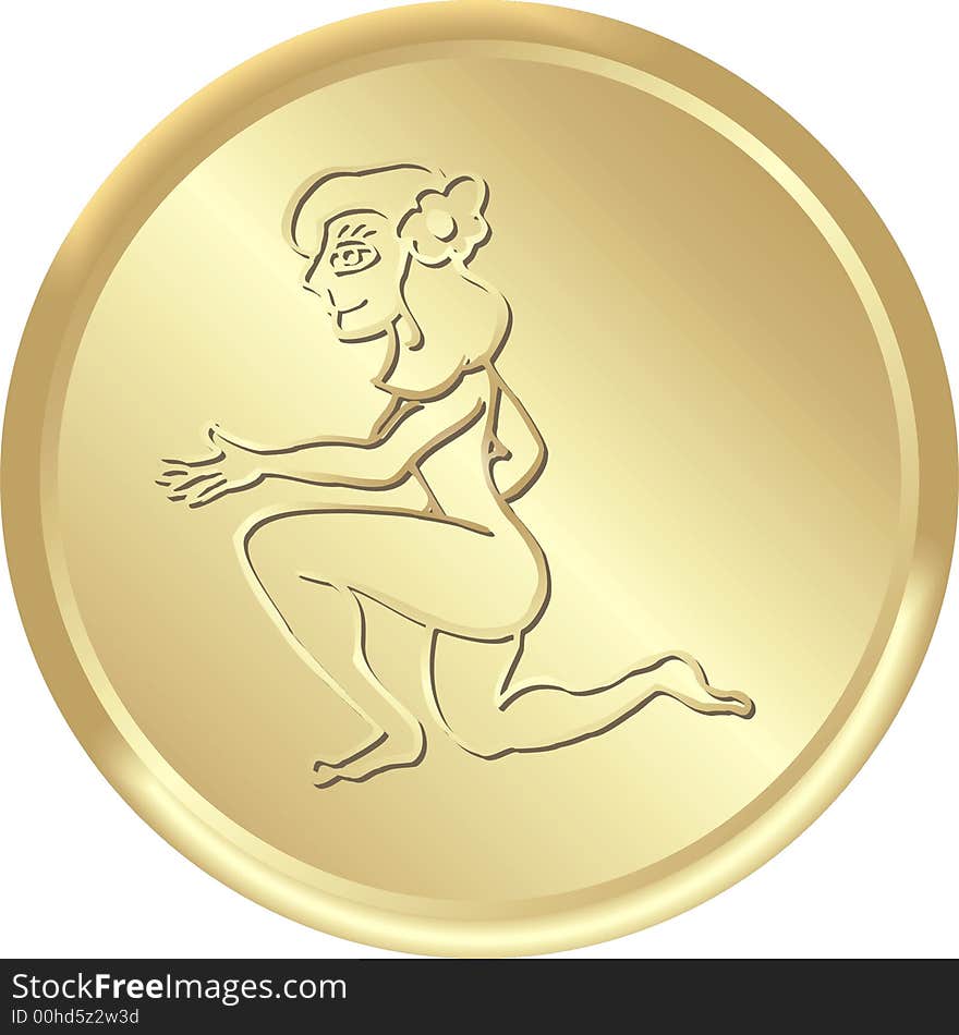 Golden medal: sign of virgo