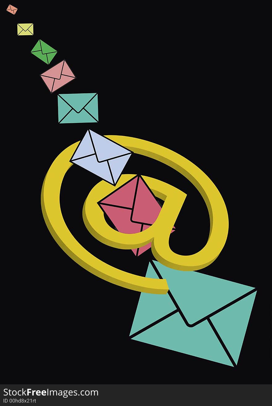 Colored letters flying through the Email-Icon. This file is also available as EPS-file. Colored letters flying through the Email-Icon. This file is also available as EPS-file