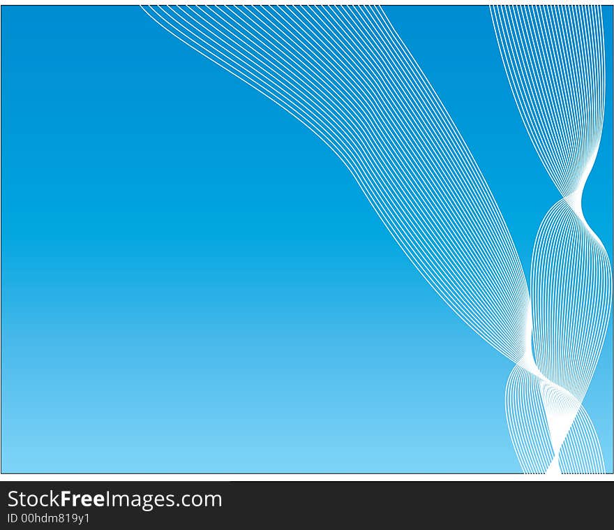 White on blue Vector Waves Background