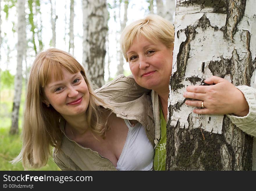 Happy mother and daughter