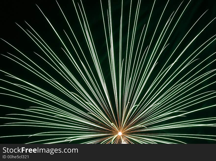 An image of exploding fireworks at night.