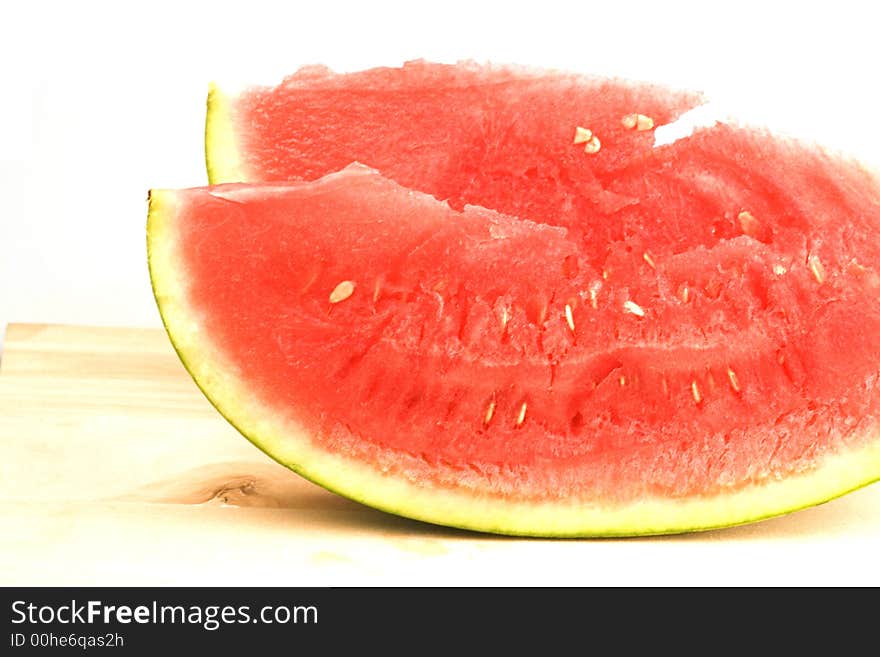 Slices of the fresh watermelon