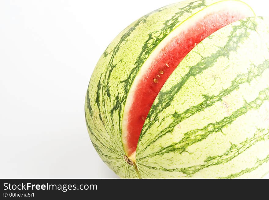 Fresh and juicy watermelon on the white