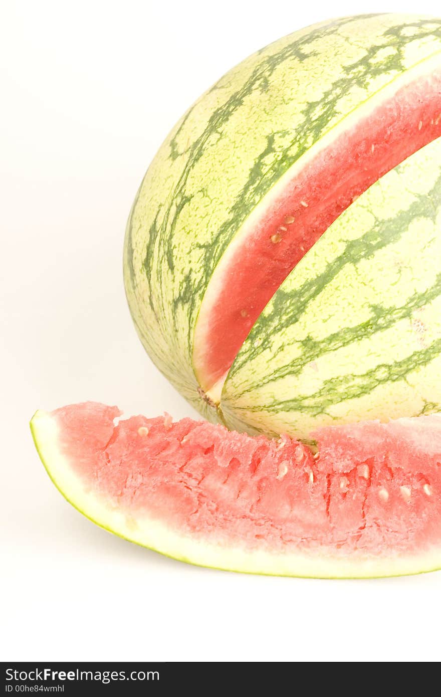 Fresh and juicy watermelon on the white