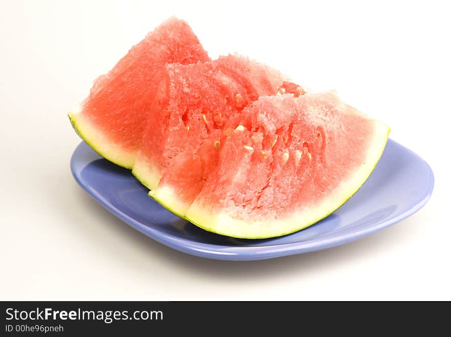 Fresh and juicy watermelon on the plate