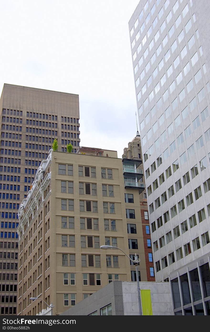 High rising buildings in downtown of an american city