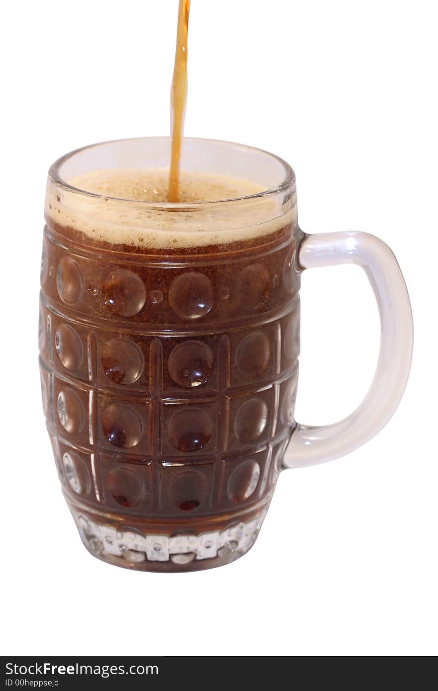 Dark beer poured into glass