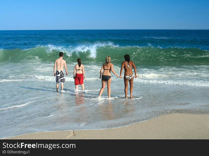 Teenager friends together at the beach. Teenager friends together at the beach.