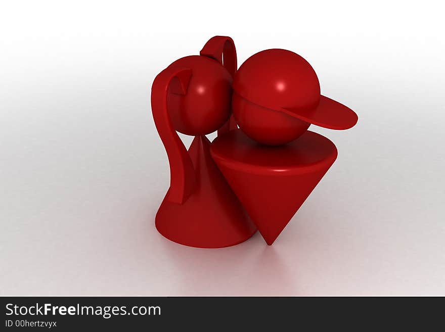 3d model first kiss. Made in 3ds max