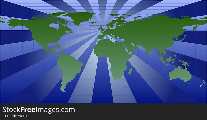 Vector Graphic of the World  with lines radiating from the UK. Vector Graphic of the World  with lines radiating from the UK