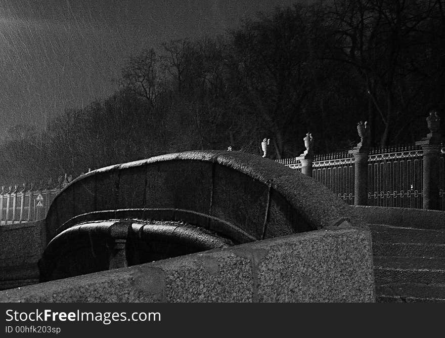 Rainy evening in Saint-Petersburg, Summer garden