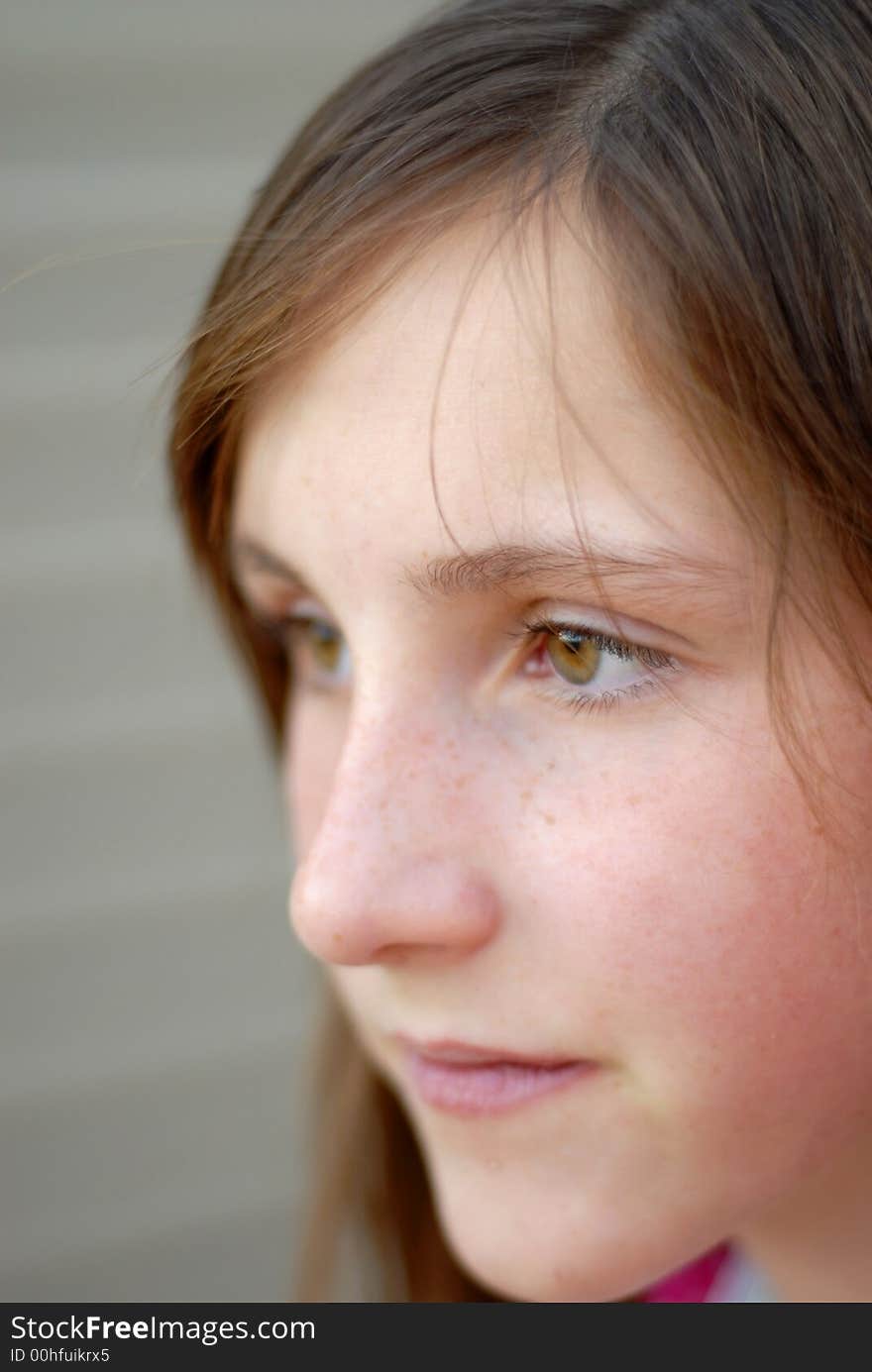 Portrait of teen girl with freckles. Portrait of teen girl with freckles