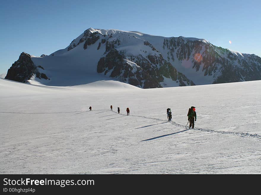 Group on a glacier