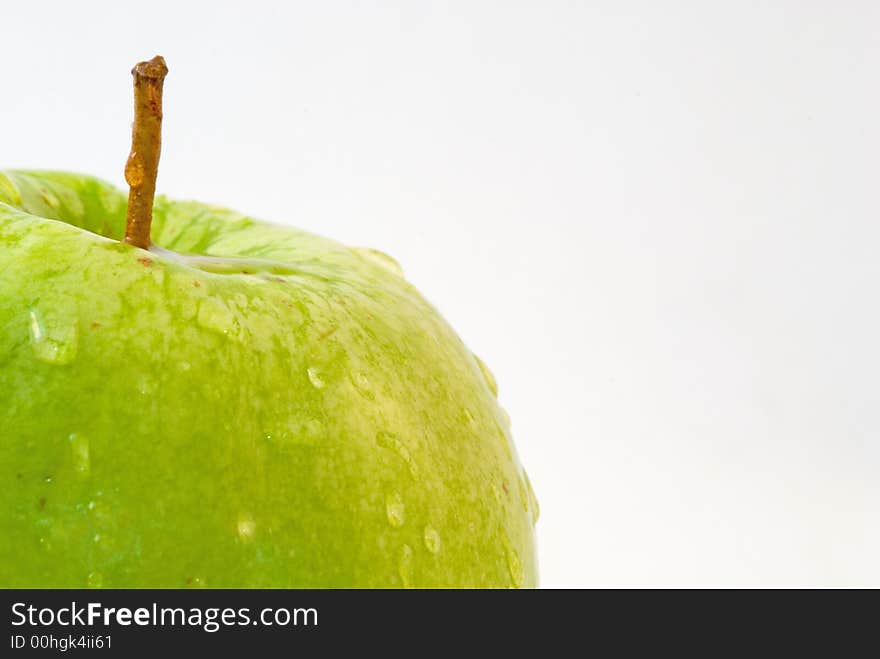 Macro of a wet fresh apple