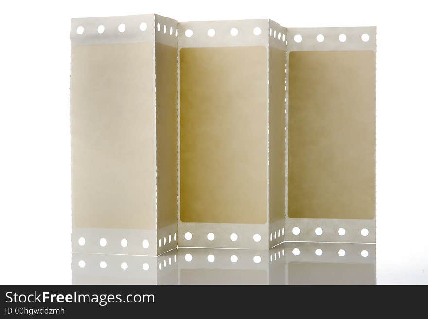 Perforation paper over white background