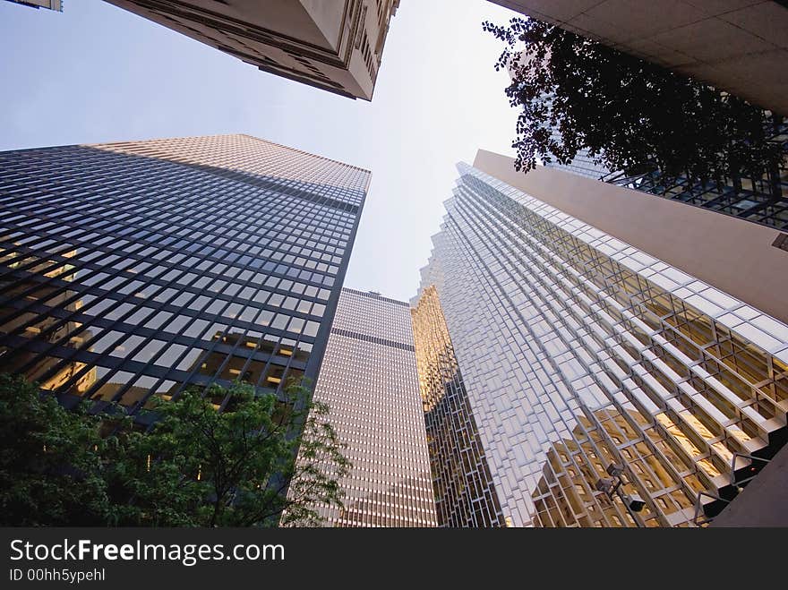 Colorful office towers populate the streets of Toronto. Colorful office towers populate the streets of Toronto.