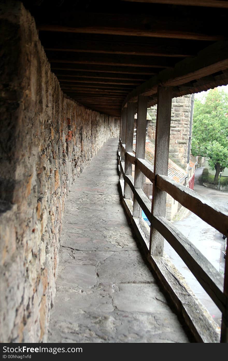 City wall of Rothenburg ob der Tauber, medieval old town in Germany