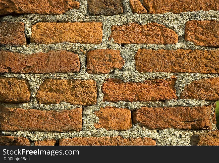 Background of bricks, orange wall. Background of bricks, orange wall