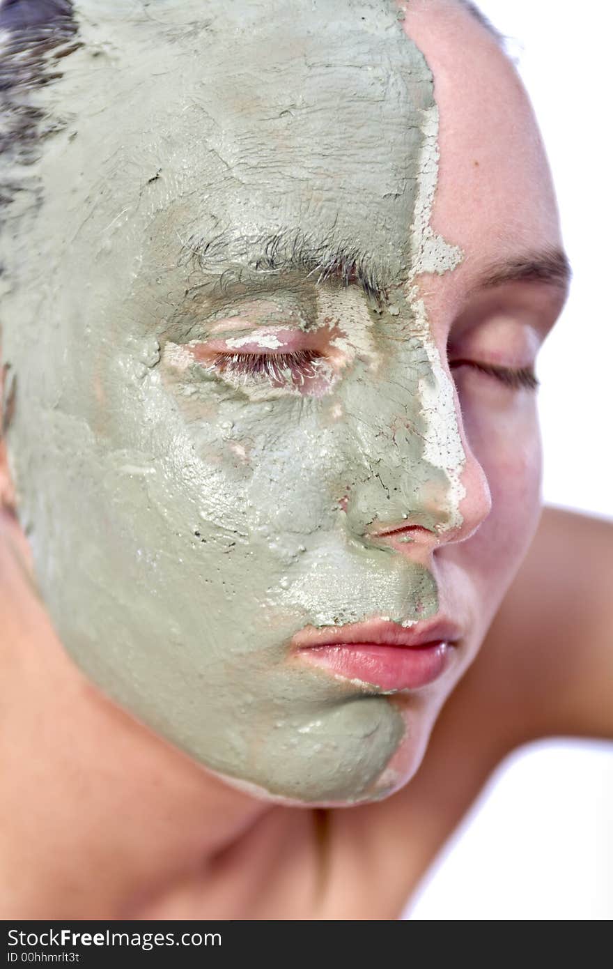 Relaxing with a green face