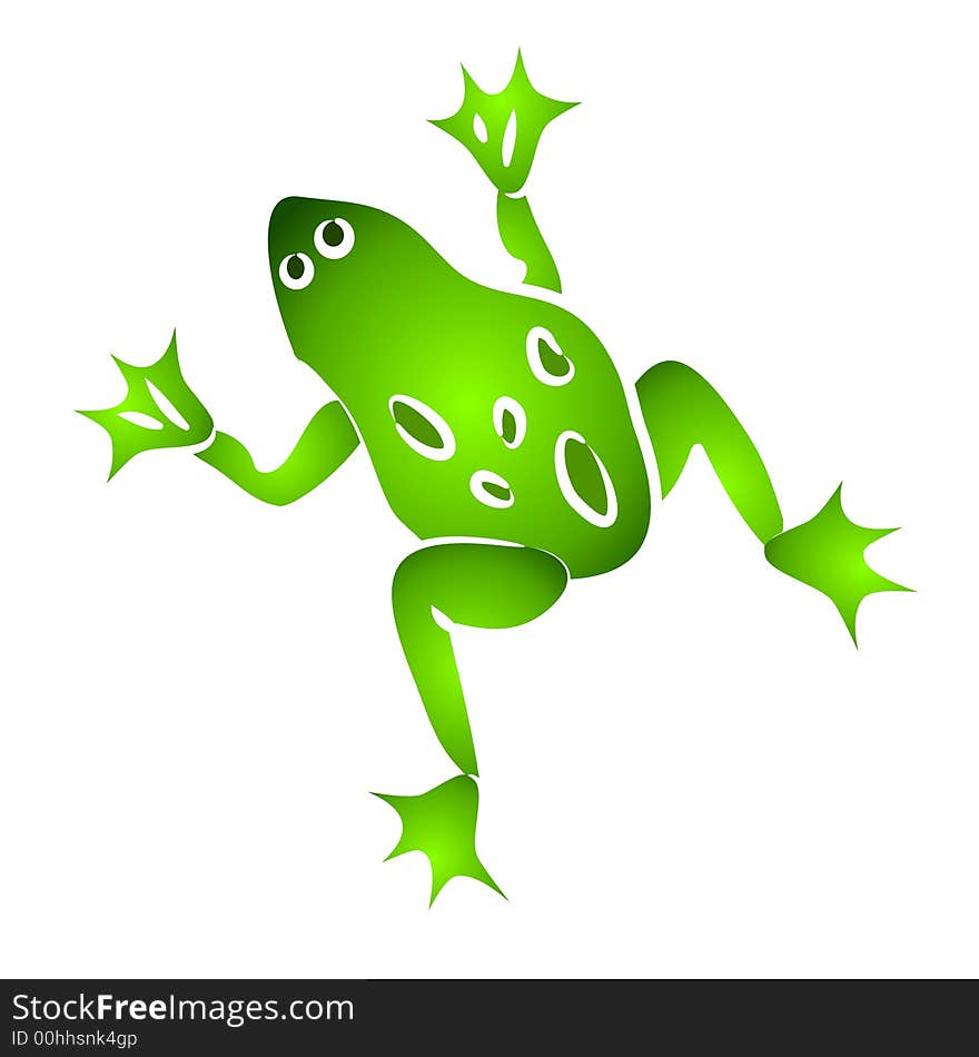 Isolated Green Frog Clip Art