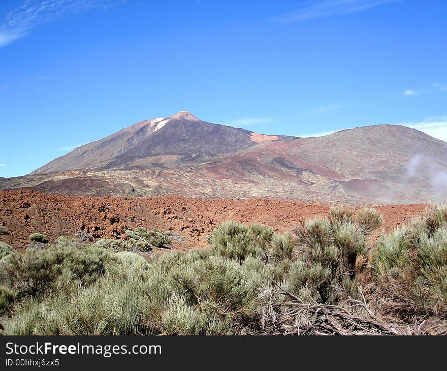 The volcano in the canary island. The volcano in the canary island