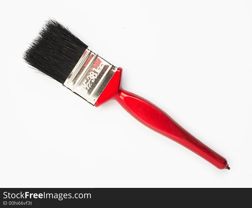 One brush on a white surface. One brush on a white surface