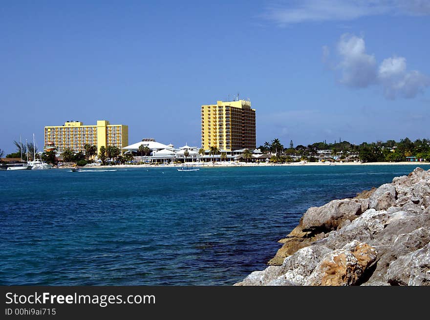 A caribbean island tropical resort. A caribbean island tropical resort