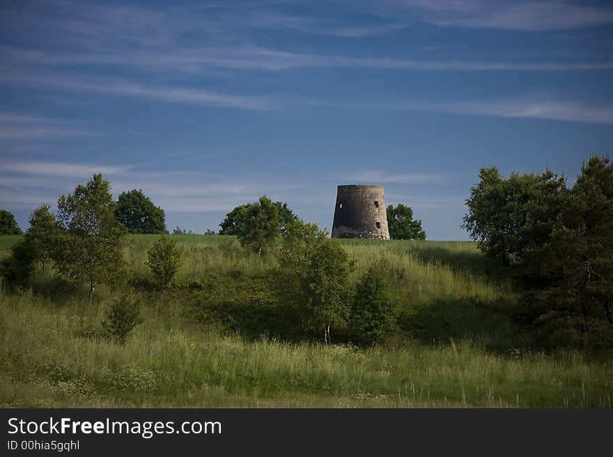 Landscape whit blue sky  and green hill in Poland. Landscape whit blue sky  and green hill in Poland