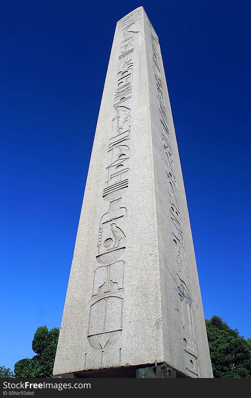 Egyptian obelisk - wide angle view